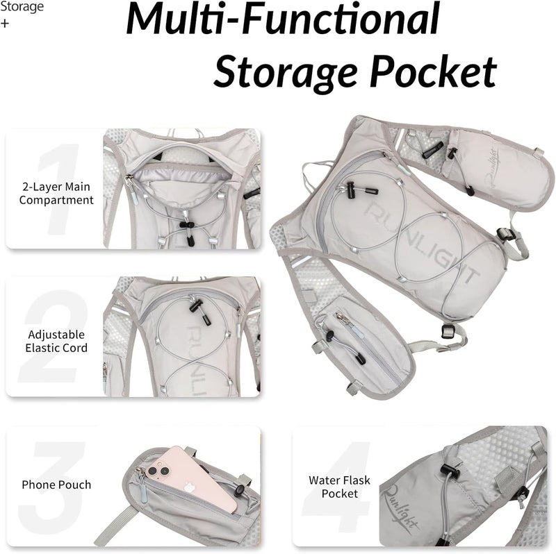 Runlight Running Vest for Women Men Lightweight Hydration Backpack Pack with 1.5L Water Bladder Bag Hydro Daypack for Hiking,Trail,Skiing,Camping,Cycling,Race,Marathon - Image 5